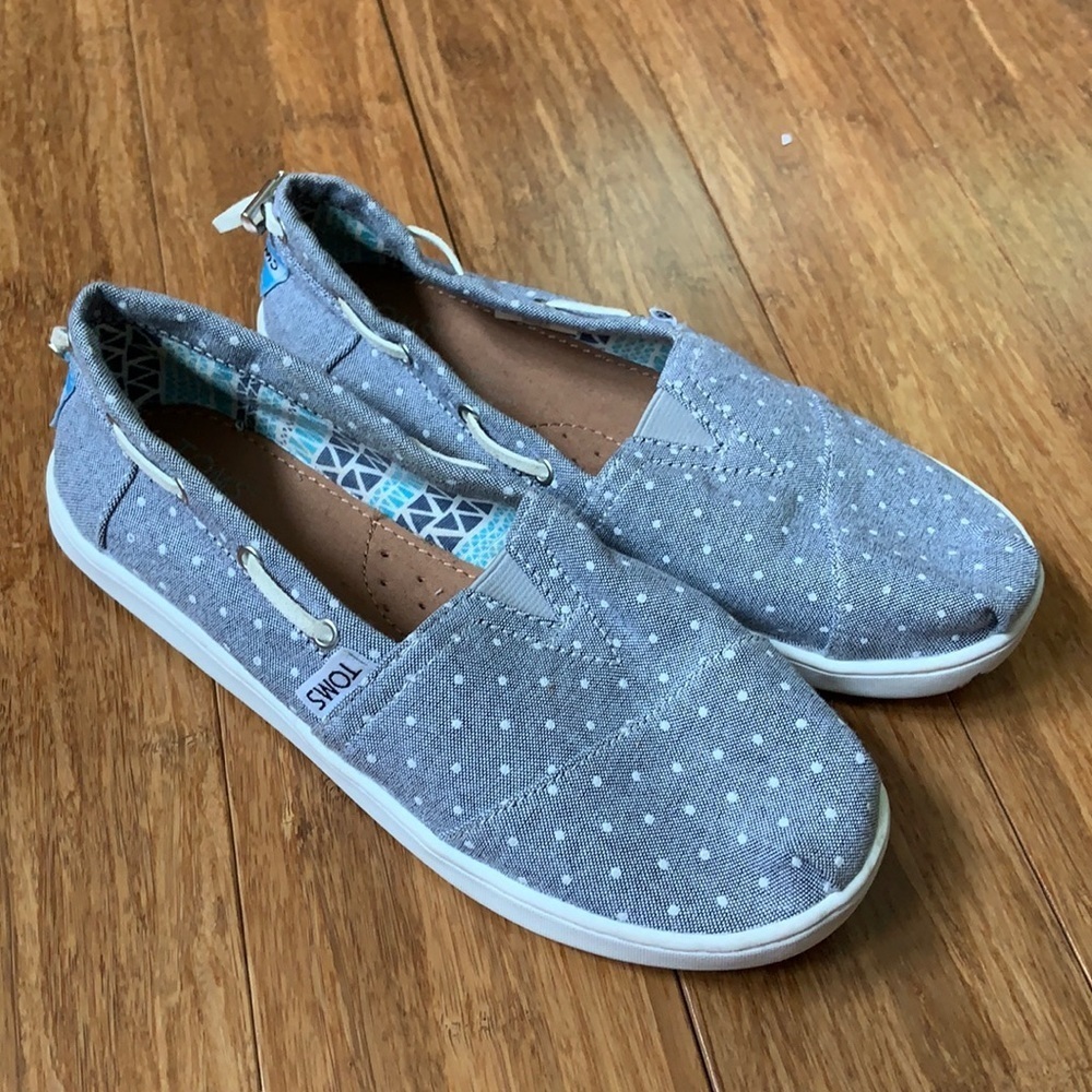 TOMS Girls Cinch Closure Canvas Slip-on sz Y3.5